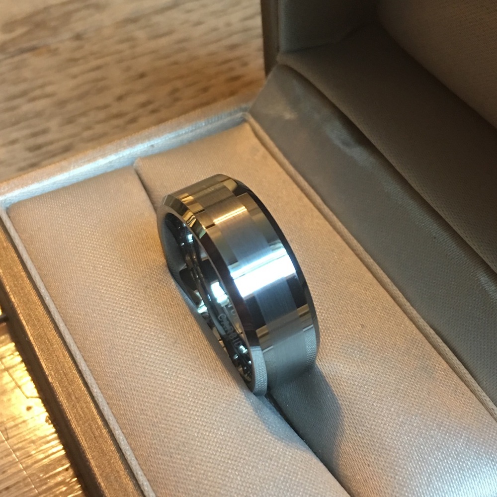 ❤️Real Tungsten Carbide Wedding Band Men Ring